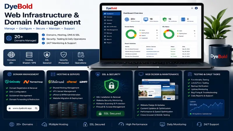 DyeBold Web Infrastructure & Domain Management